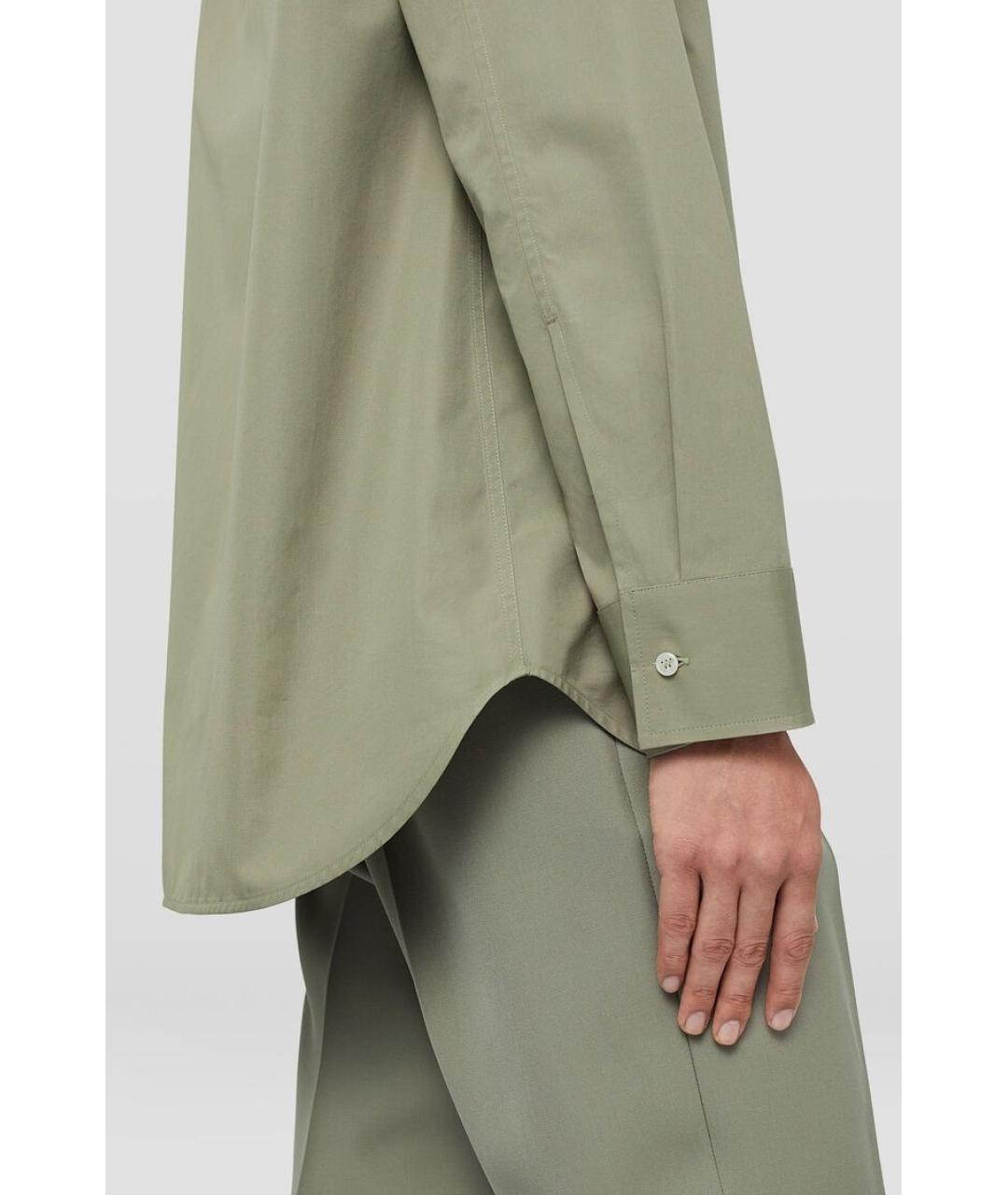 JIL SANDER Зеленая хлопковая кэжуал рубашка, фото 4