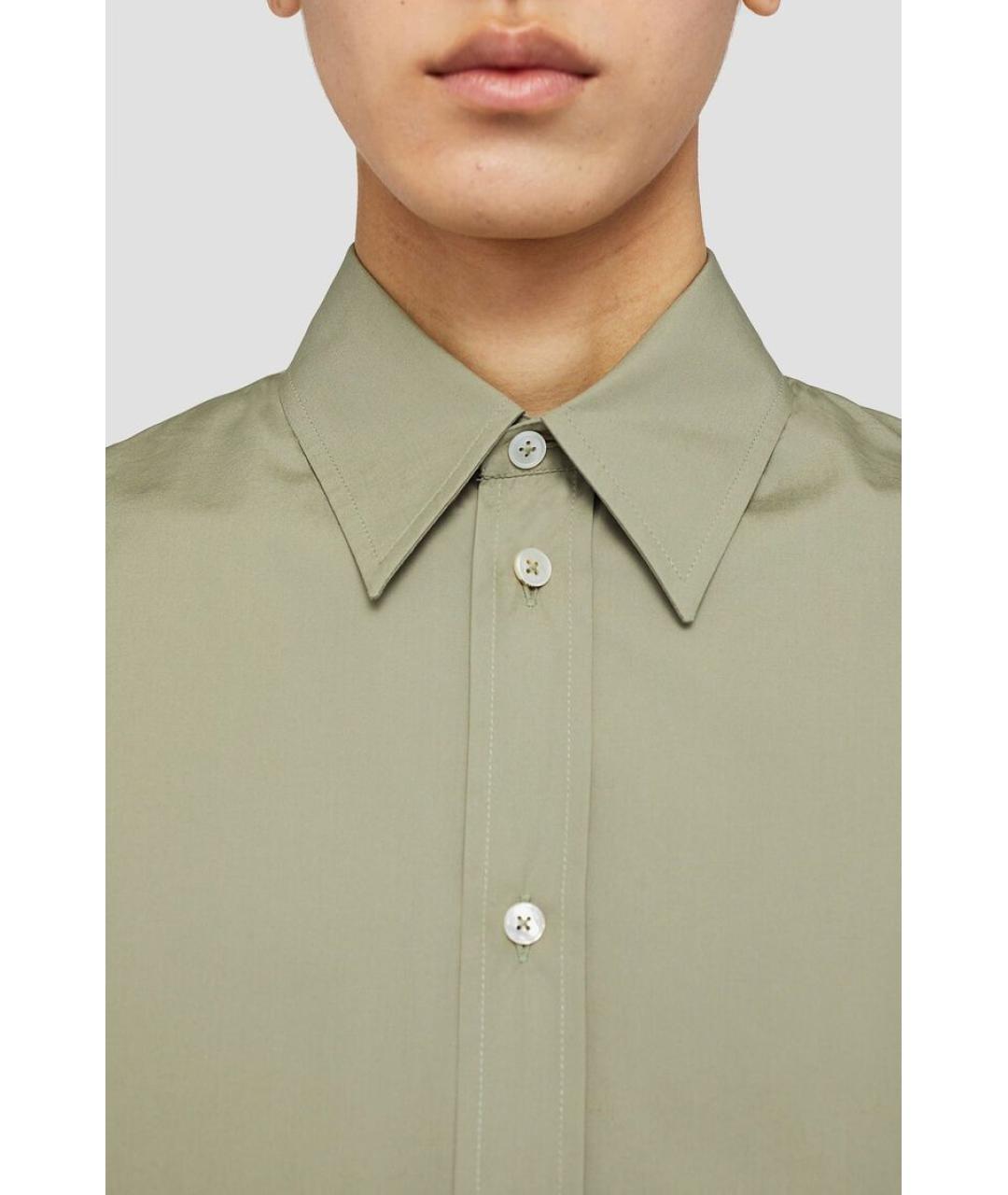 JIL SANDER Зеленая хлопковая кэжуал рубашка, фото 3