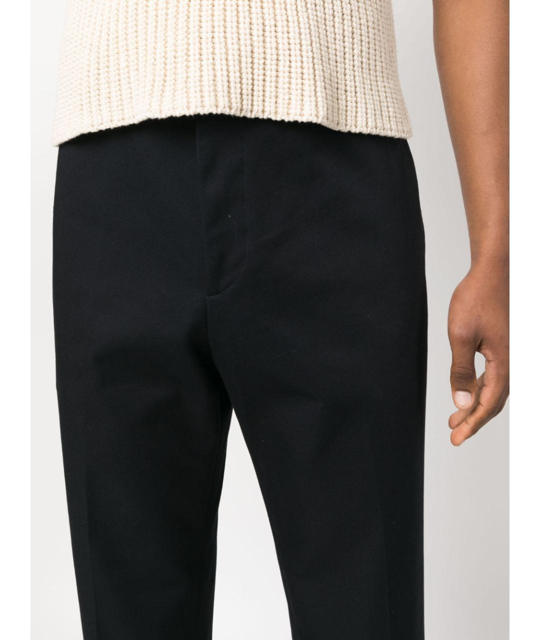 JIL SANDER Черные хлопковые прямые брюки, фото 5