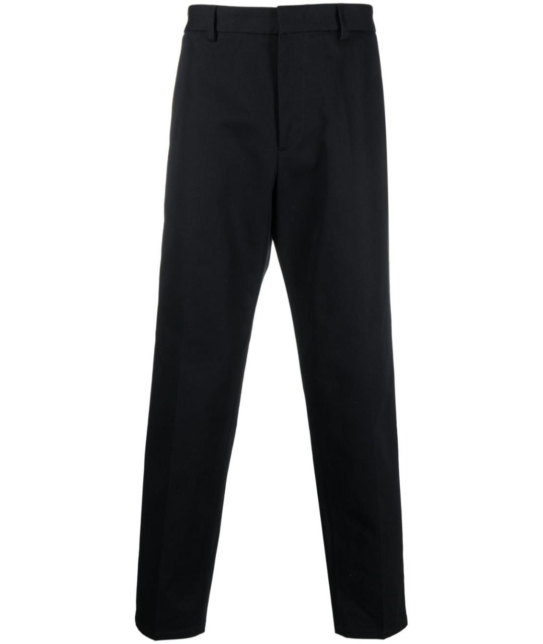 JIL SANDER Черные хлопковые прямые брюки, фото 1