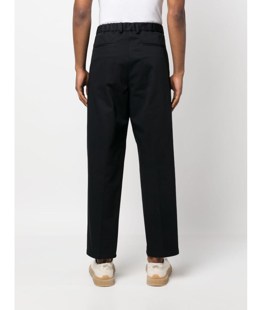 JIL SANDER Черные хлопковые прямые брюки, фото 4