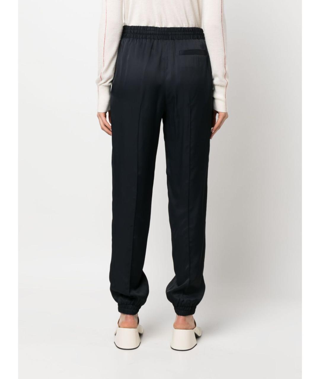 JIL SANDER Черные вискозные прямые брюки, фото 4