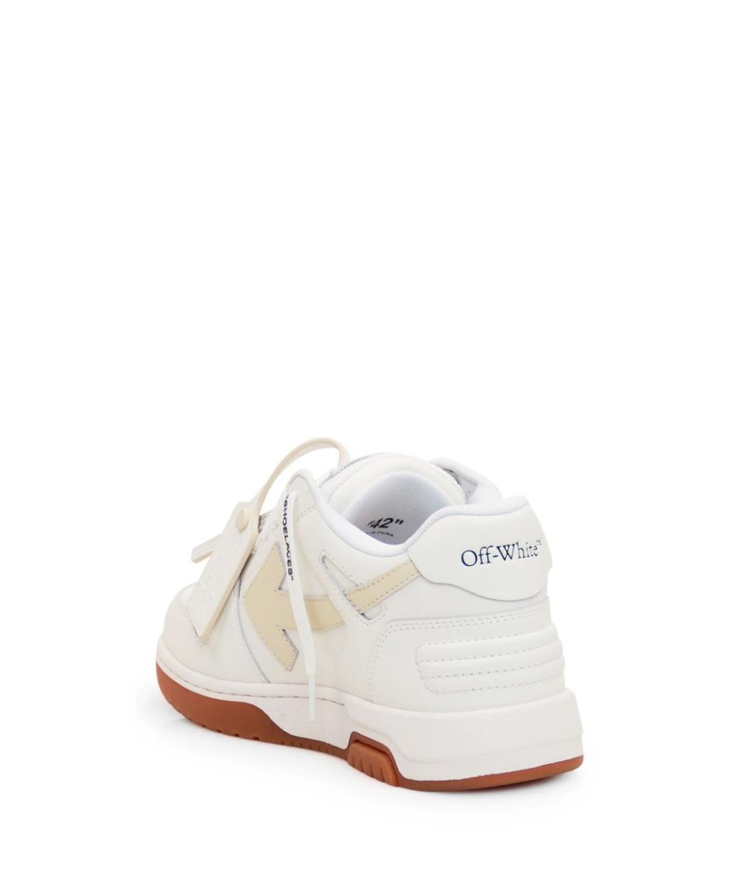 OFF-WHITE Белые кожаные низкие кроссовки / кеды, фото 3