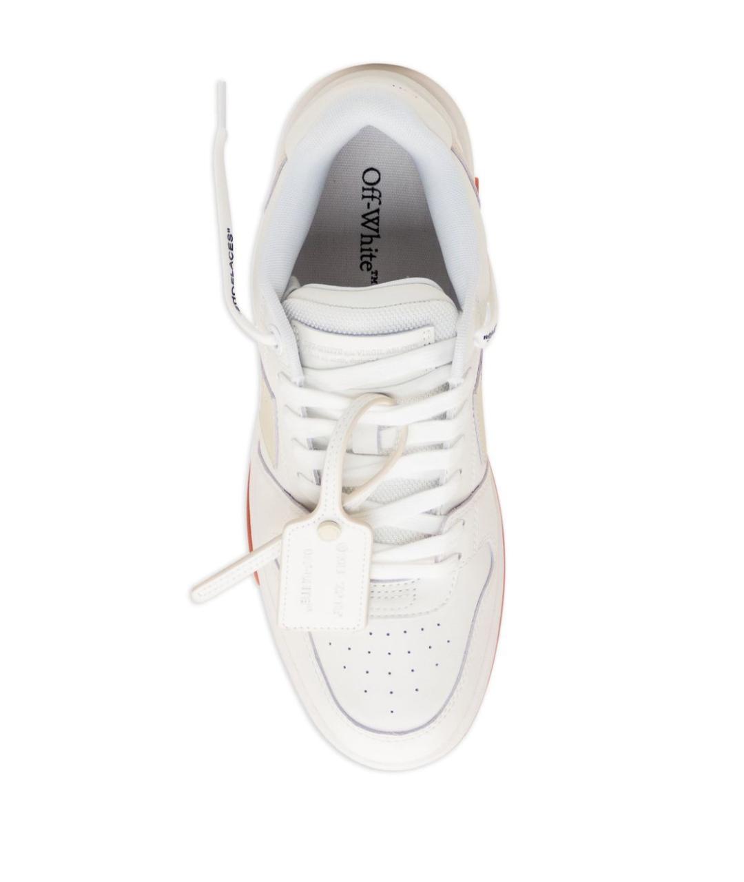 OFF-WHITE Белые кожаные низкие кроссовки / кеды, фото 4