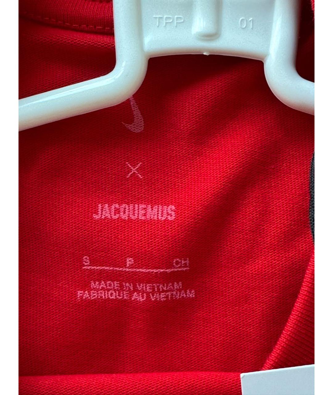 JACQUEMUS Красная хлопковая футболка, фото 5