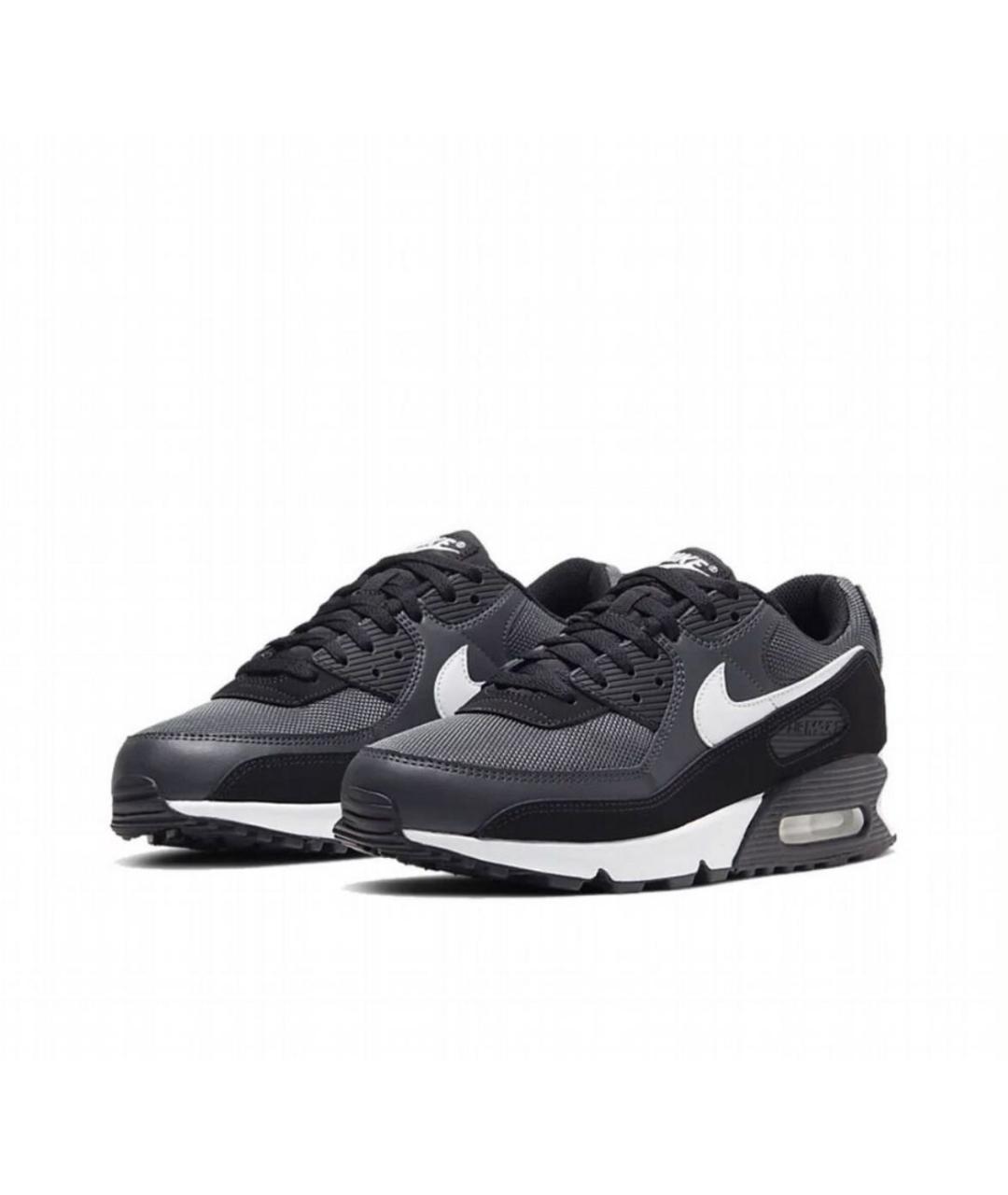 NIKE Черные кожаные низкие кроссовки / кеды, фото 2