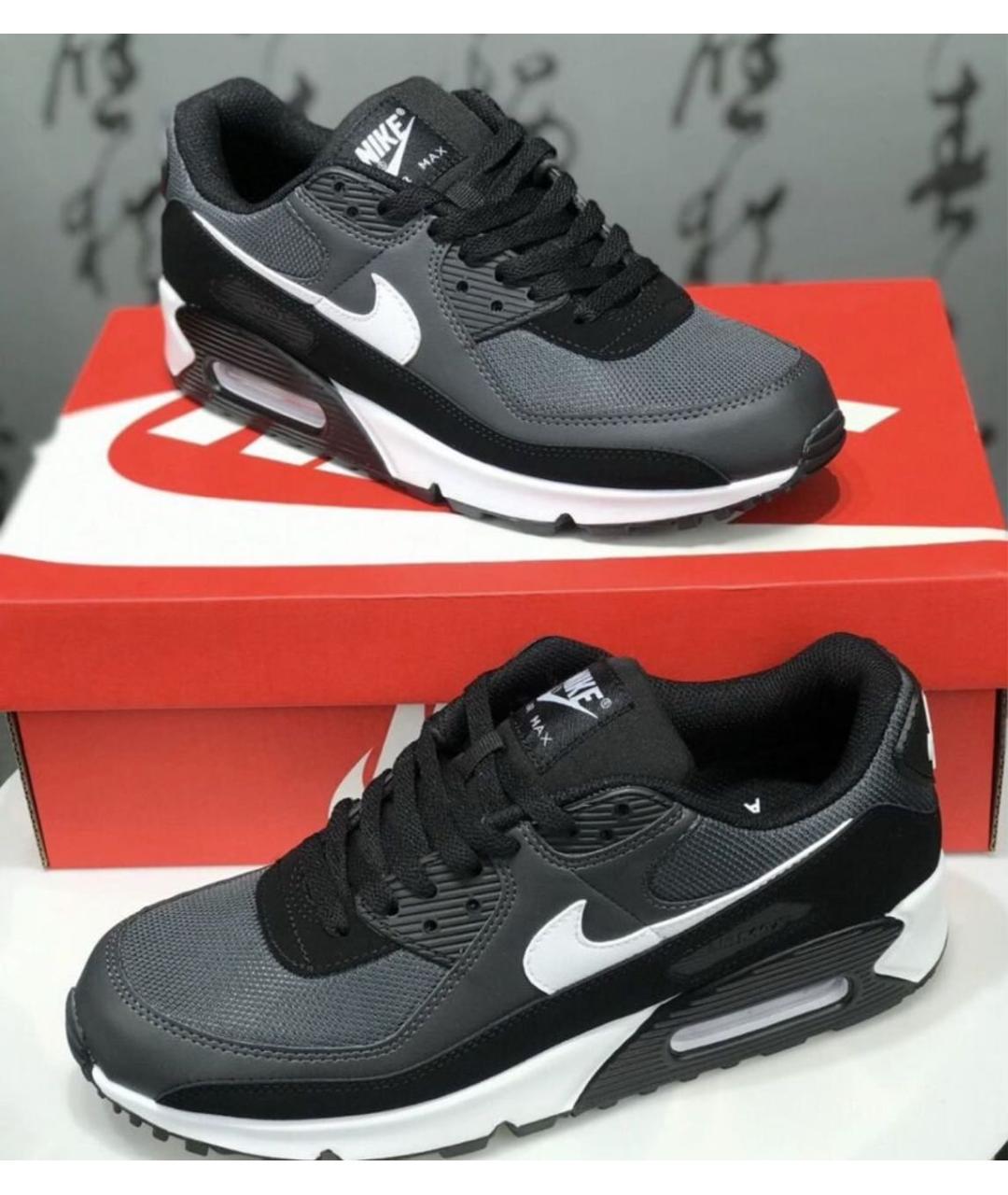 NIKE Черные кожаные низкие кроссовки / кеды, фото 5