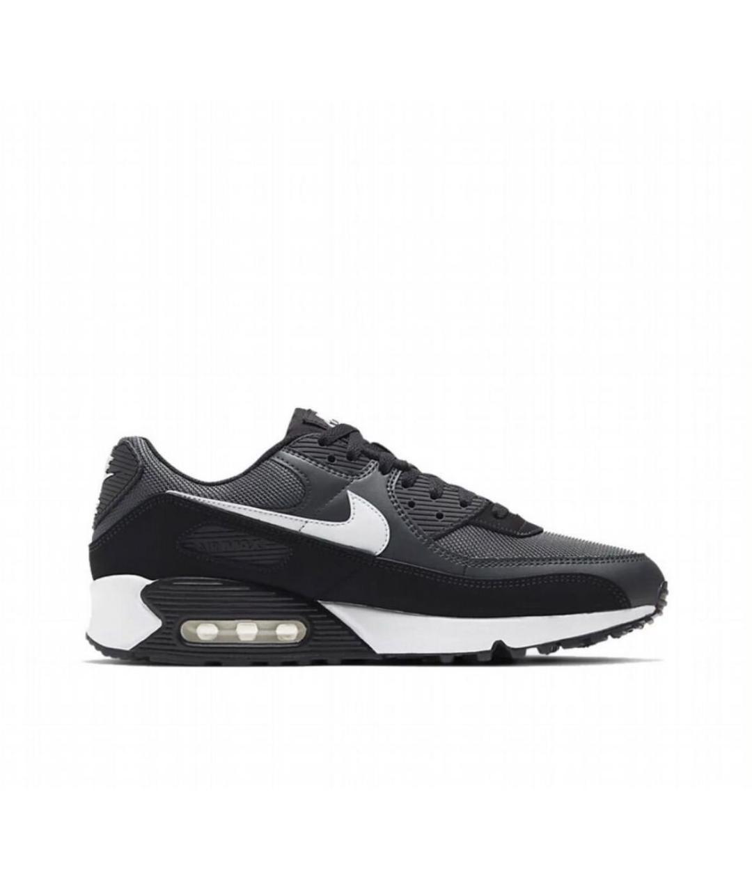 NIKE Черные кожаные низкие кроссовки / кеды, фото 1