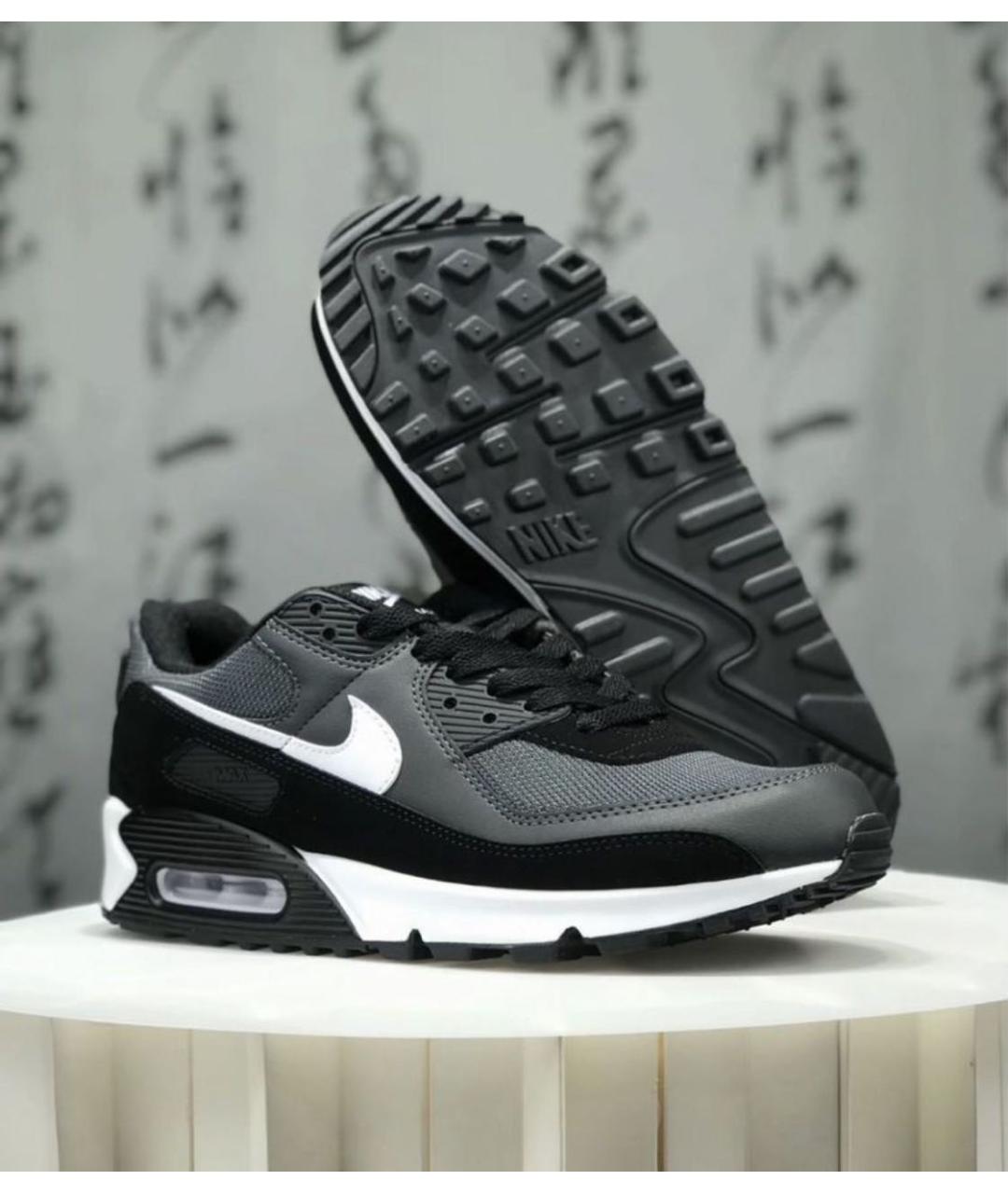 NIKE Черные кожаные низкие кроссовки / кеды, фото 8