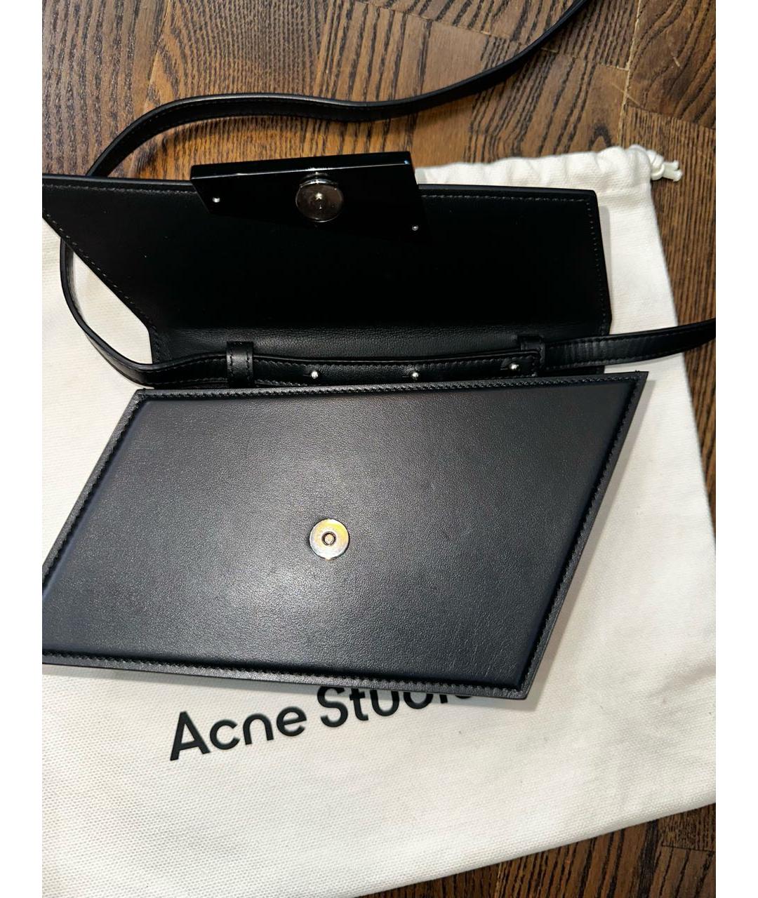 ACNE STUDIOS Черная кожаная сумка через плечо, фото 4