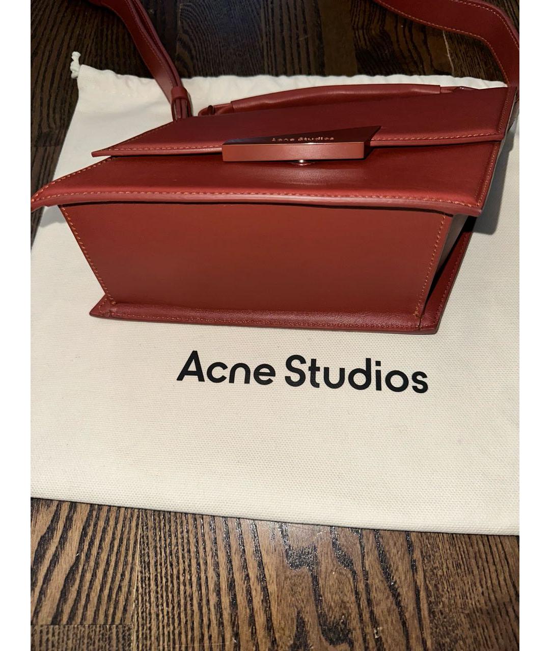 ACNE STUDIOS Бордовая кожаная сумка через плечо, фото 4