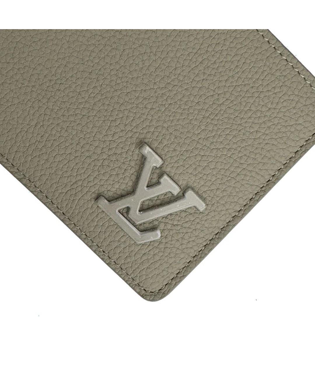 LOUIS VUITTON Бежевый кожаный кошелек, фото 6