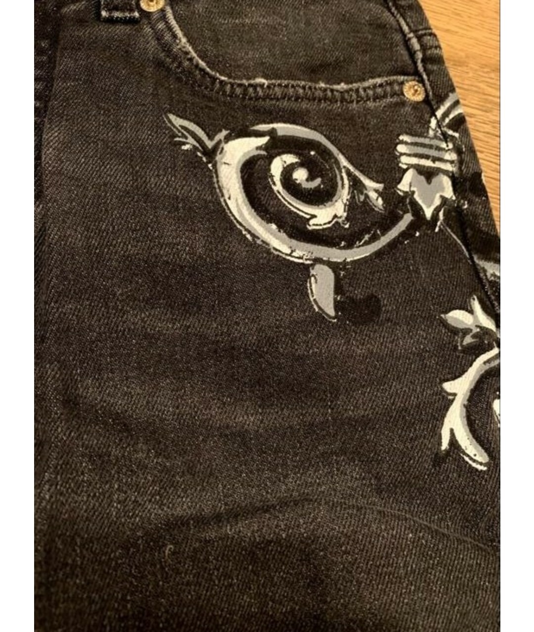 VERSACE COLLECTION Антрацитовые хлопко-полиэстеровые джинсы слим, фото 6