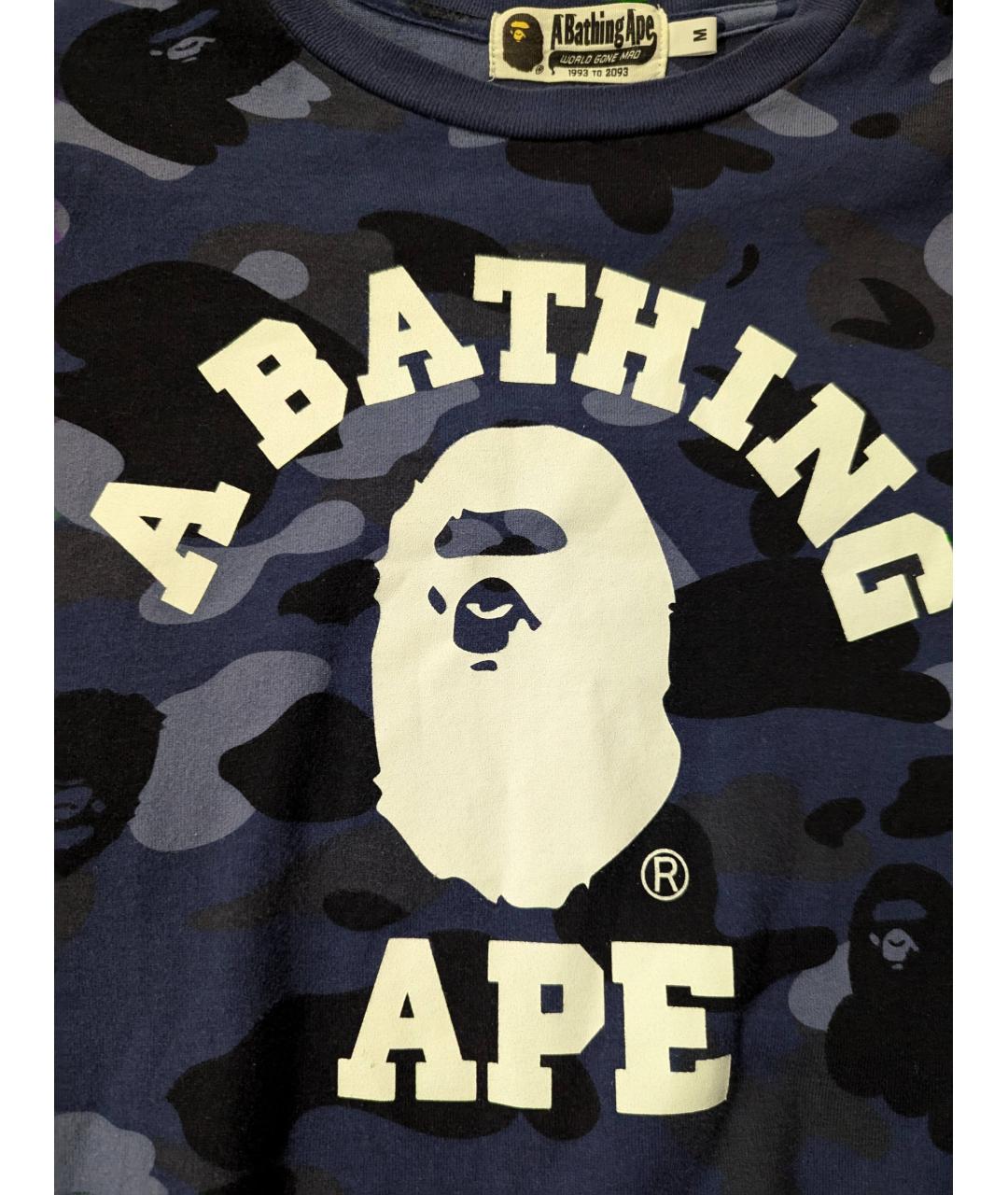 A BATHING APE Синяя хлопковая футболка, фото 2