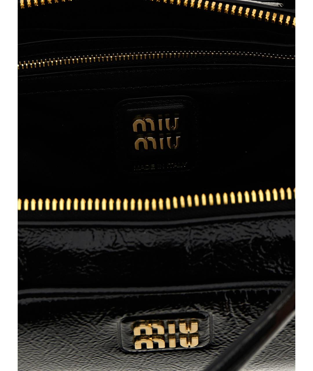 MIU MIU Черная кожаная сумка через плечо, фото 4