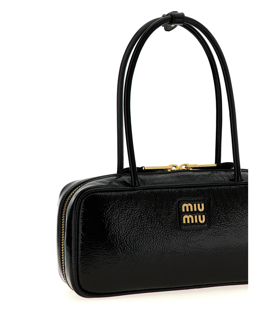 MIU MIU Черная кожаная сумка через плечо, фото 3