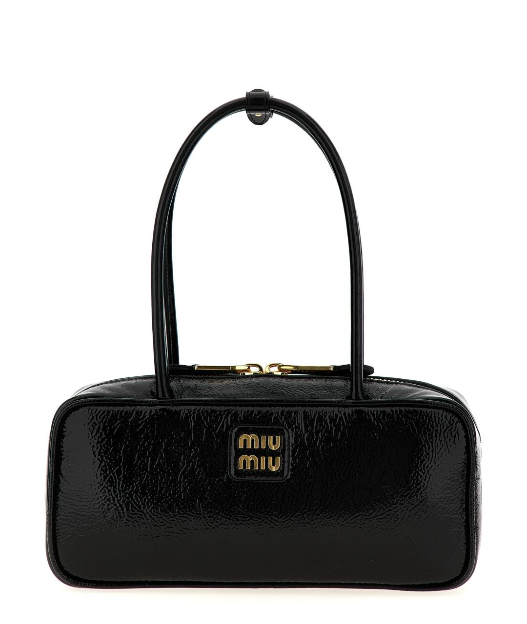 MIU MIU Черная кожаная сумка через плечо, фото 1