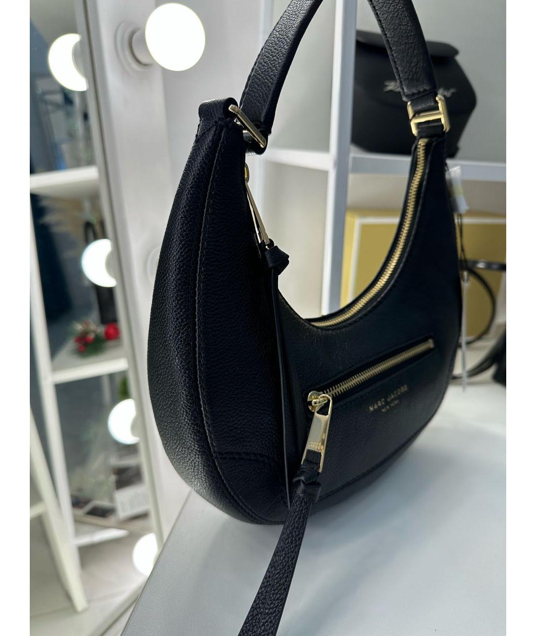 MARC JACOBS Черная кожаная сумка с короткими ручками, фото 2
