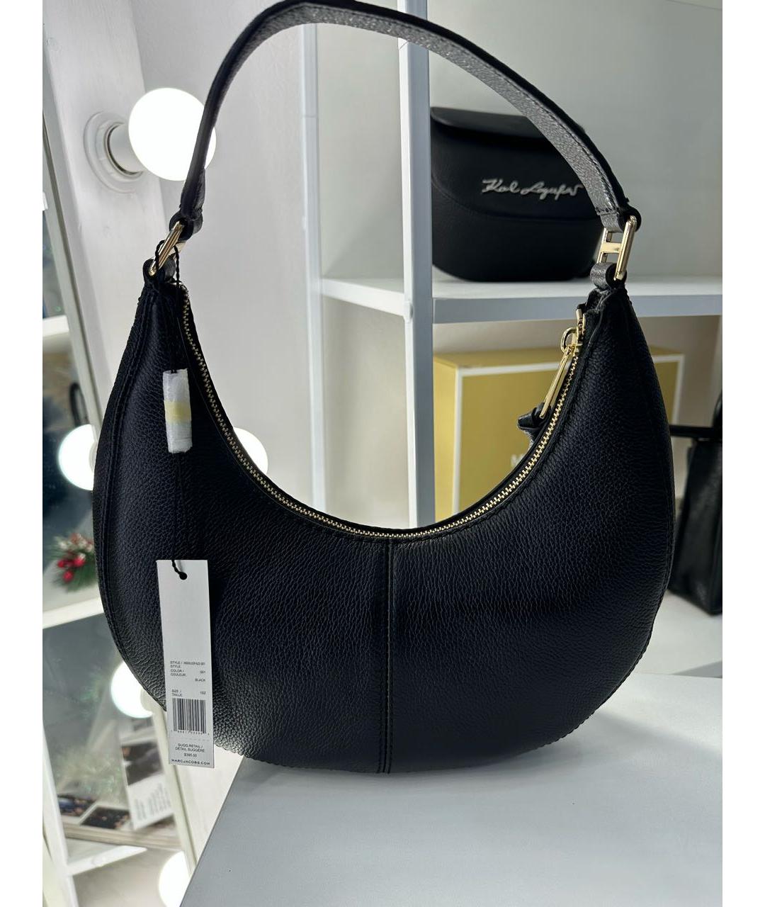 MARC JACOBS Черная кожаная сумка с короткими ручками, фото 3