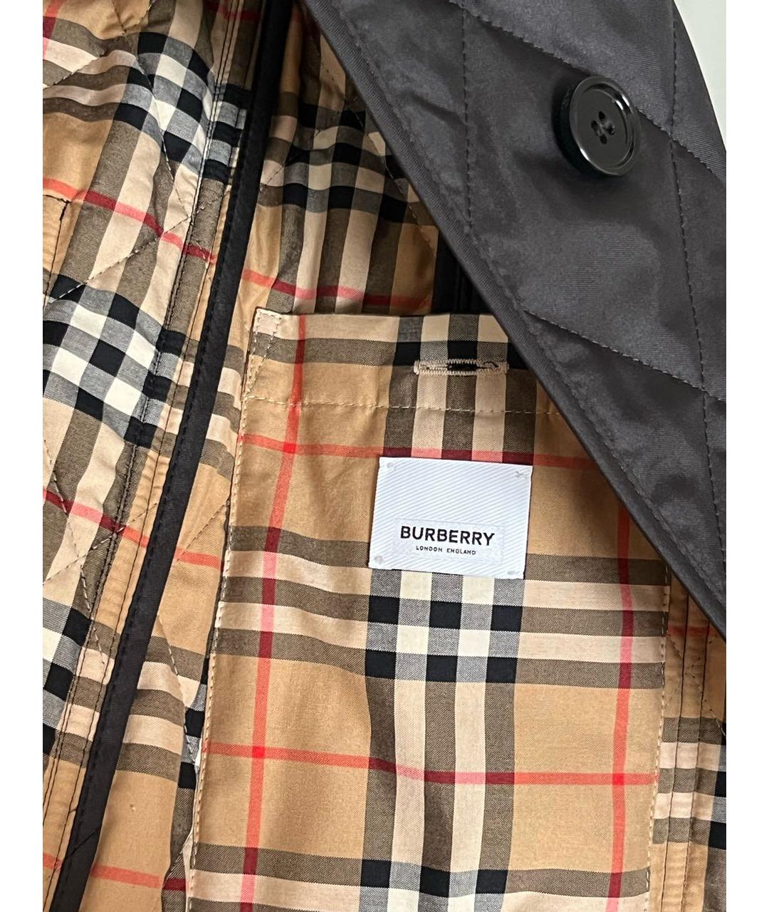 BURBERRY Черная полиэстеровая куртка, фото 3