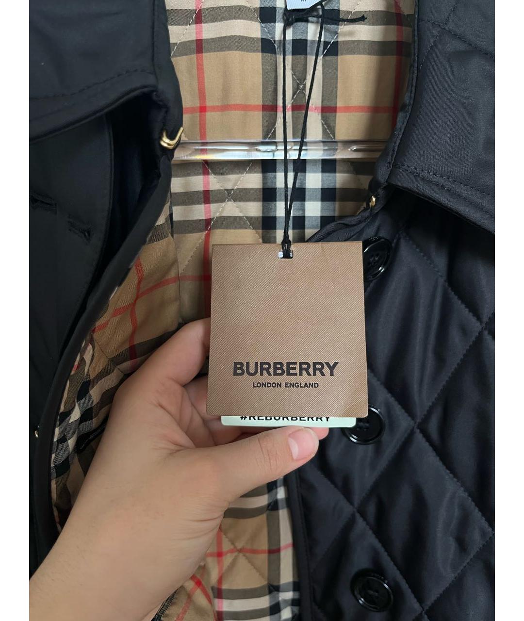 BURBERRY Черная полиэстеровая куртка, фото 2