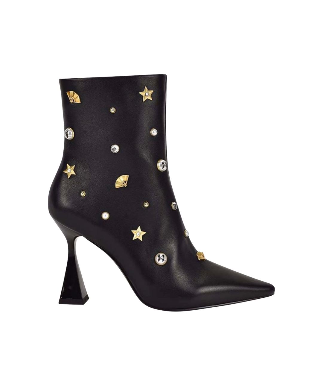 KARL LAGERFELD Черные кожаные ботильоны, фото 1