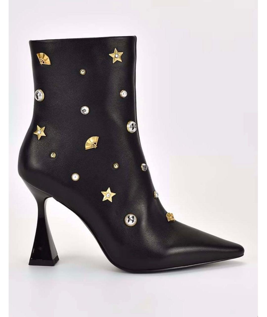 KARL LAGERFELD Черные кожаные ботильоны, фото 9