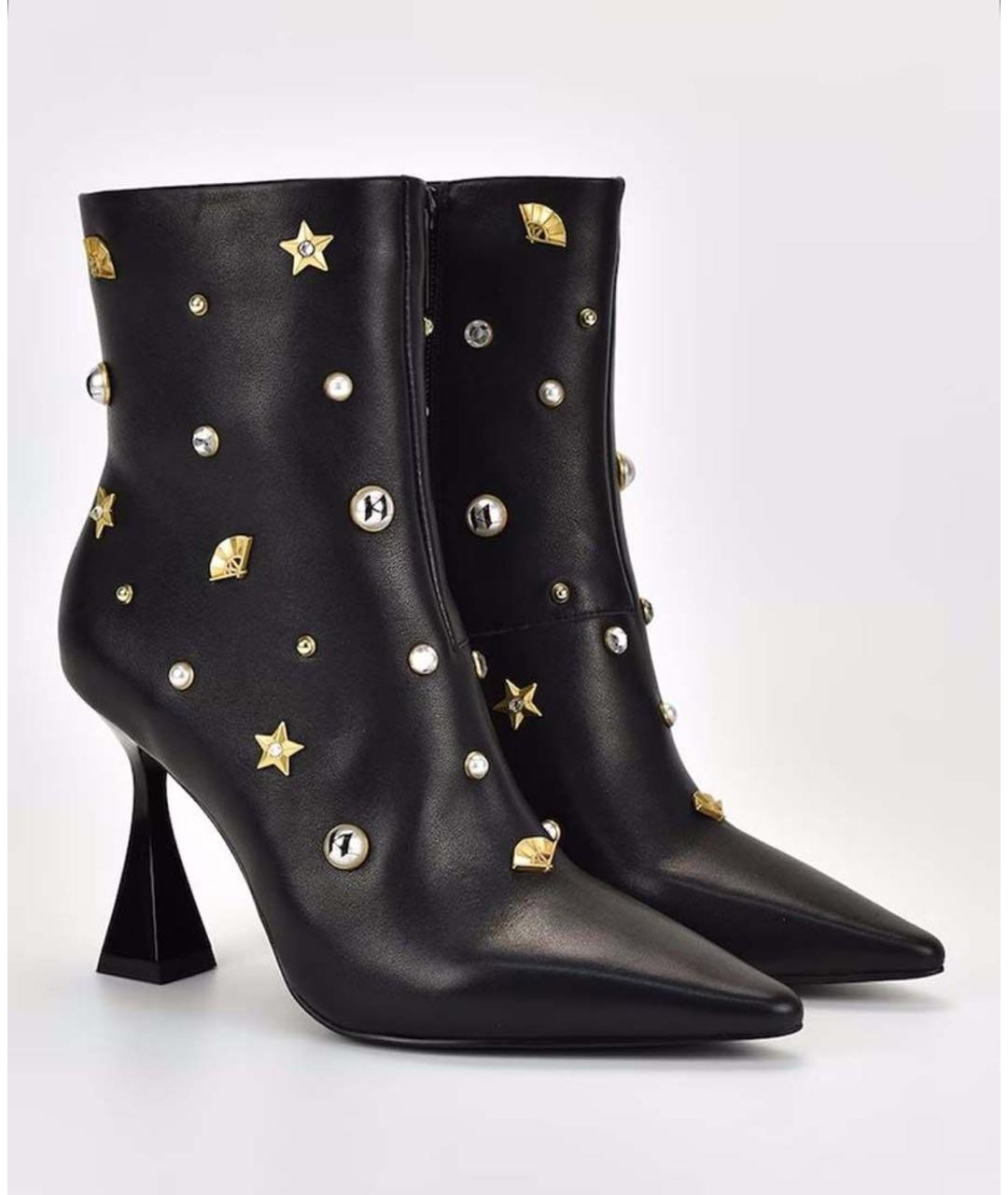 KARL LAGERFELD Черные кожаные ботильоны, фото 2