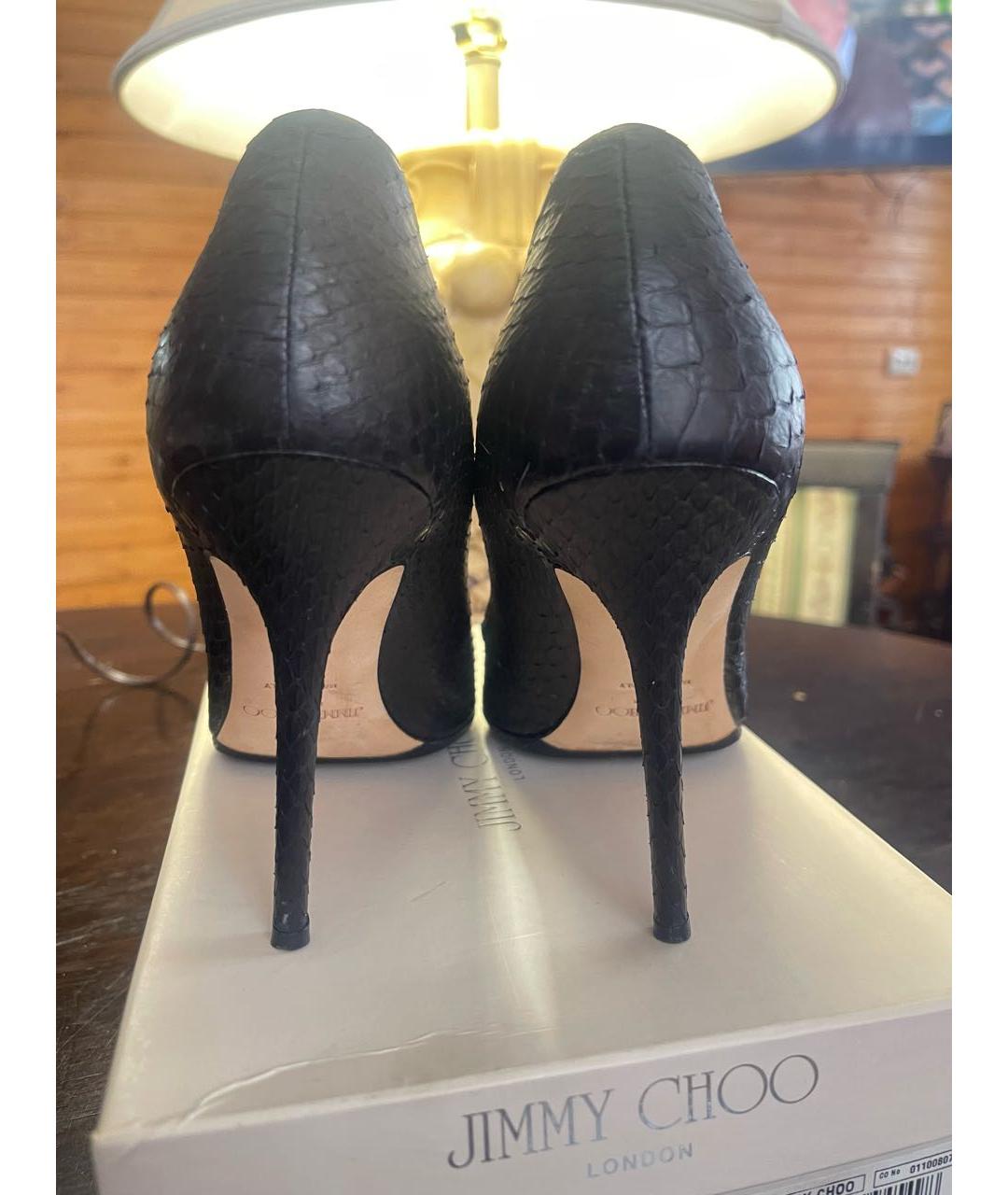 JIMMY CHOO Черные туфли из экзотической кожи, фото 4