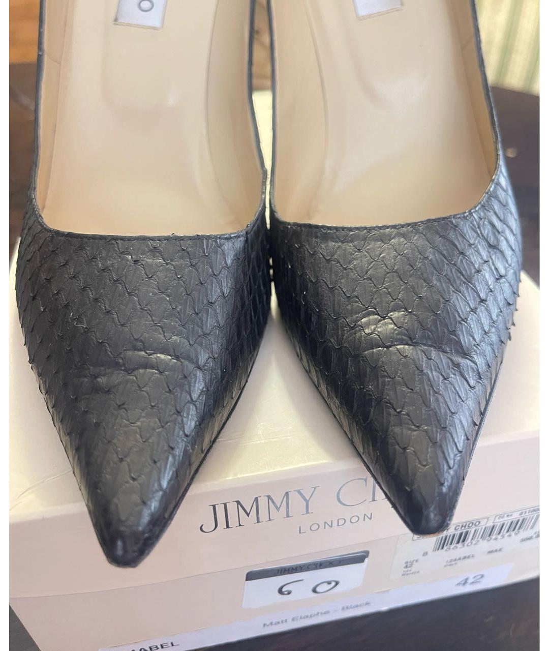 JIMMY CHOO Черные туфли из экзотической кожи, фото 6