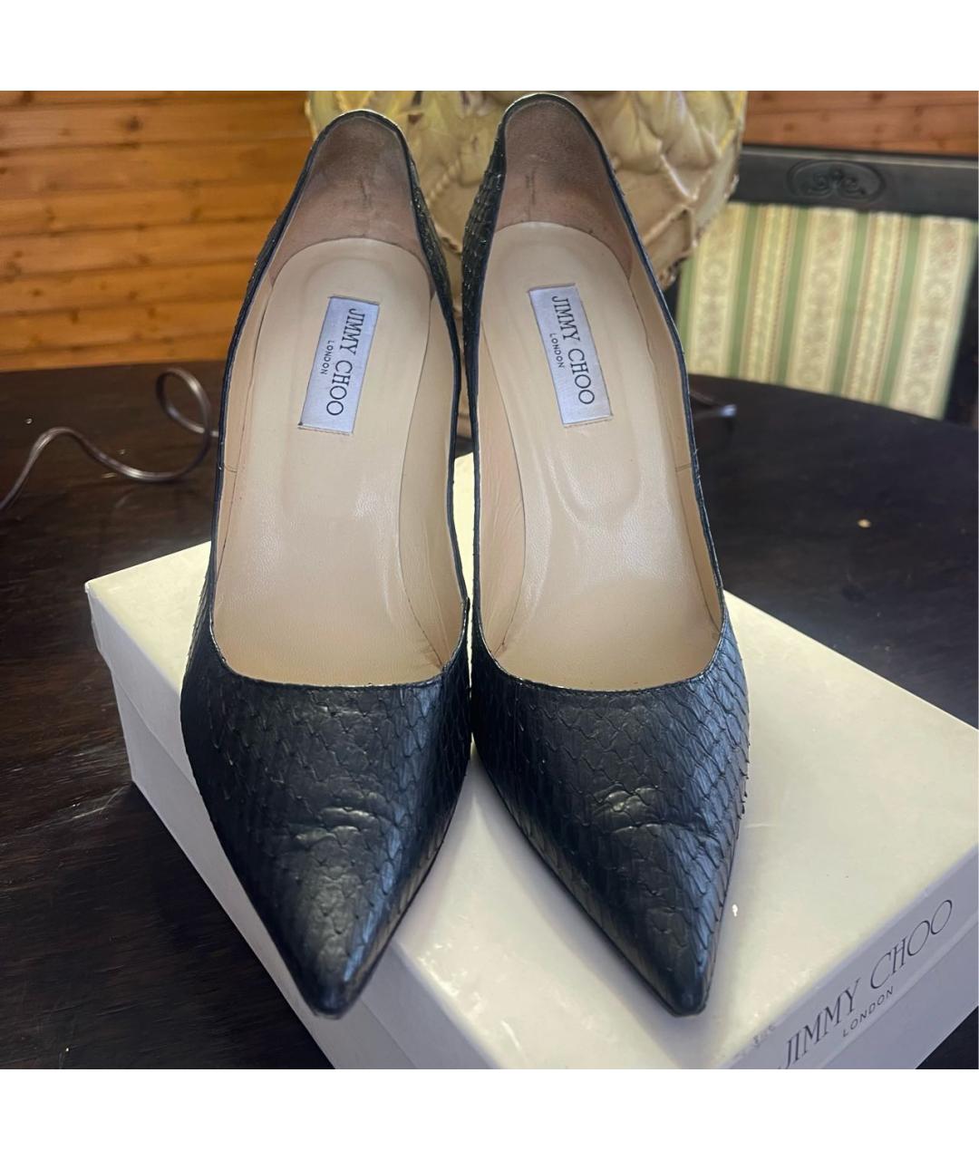 JIMMY CHOO Черные туфли из экзотической кожи, фото 2