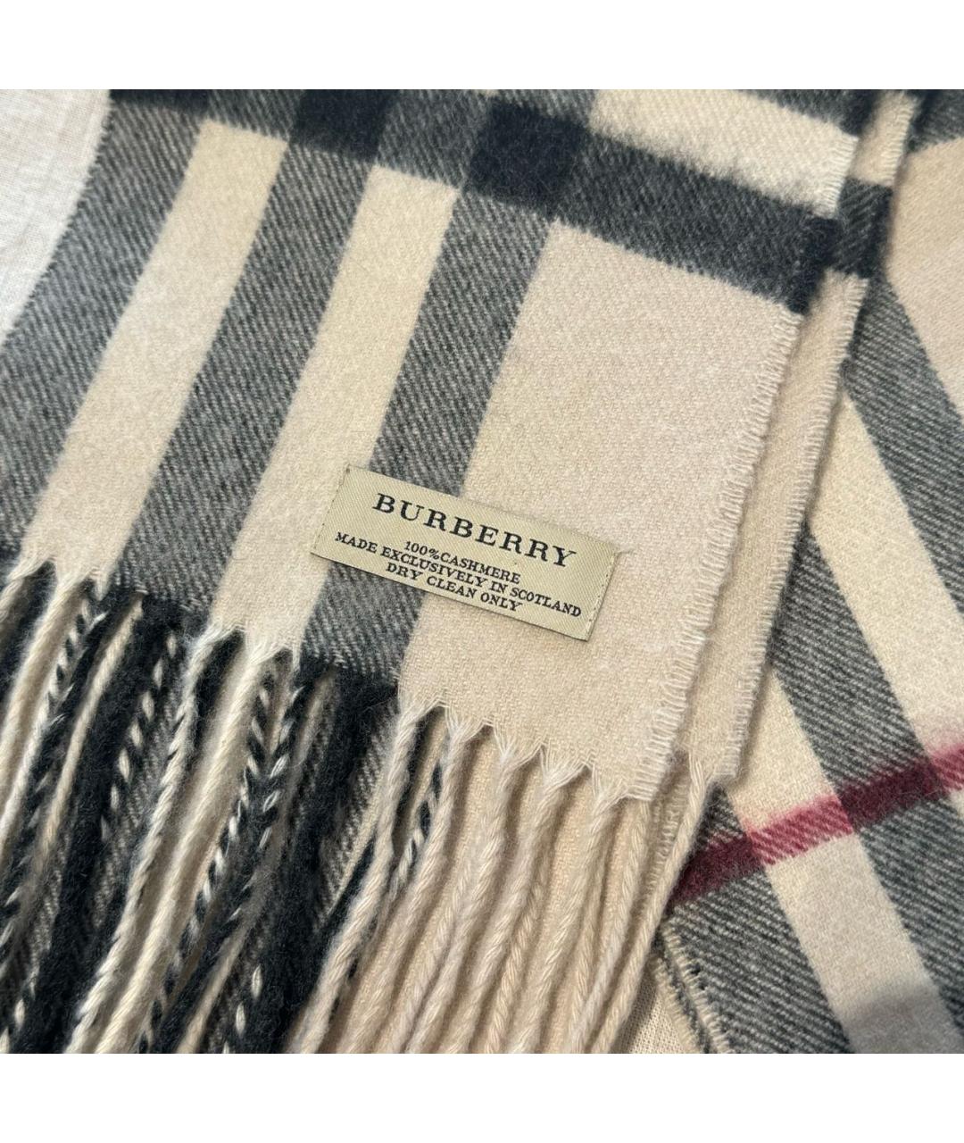 BURBERRY Бежевый кашемировый шарф, фото 2