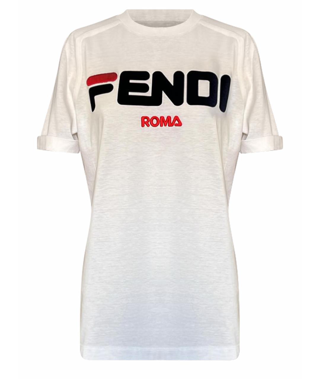 FENDI Белая хлопковая футболка, фото 1