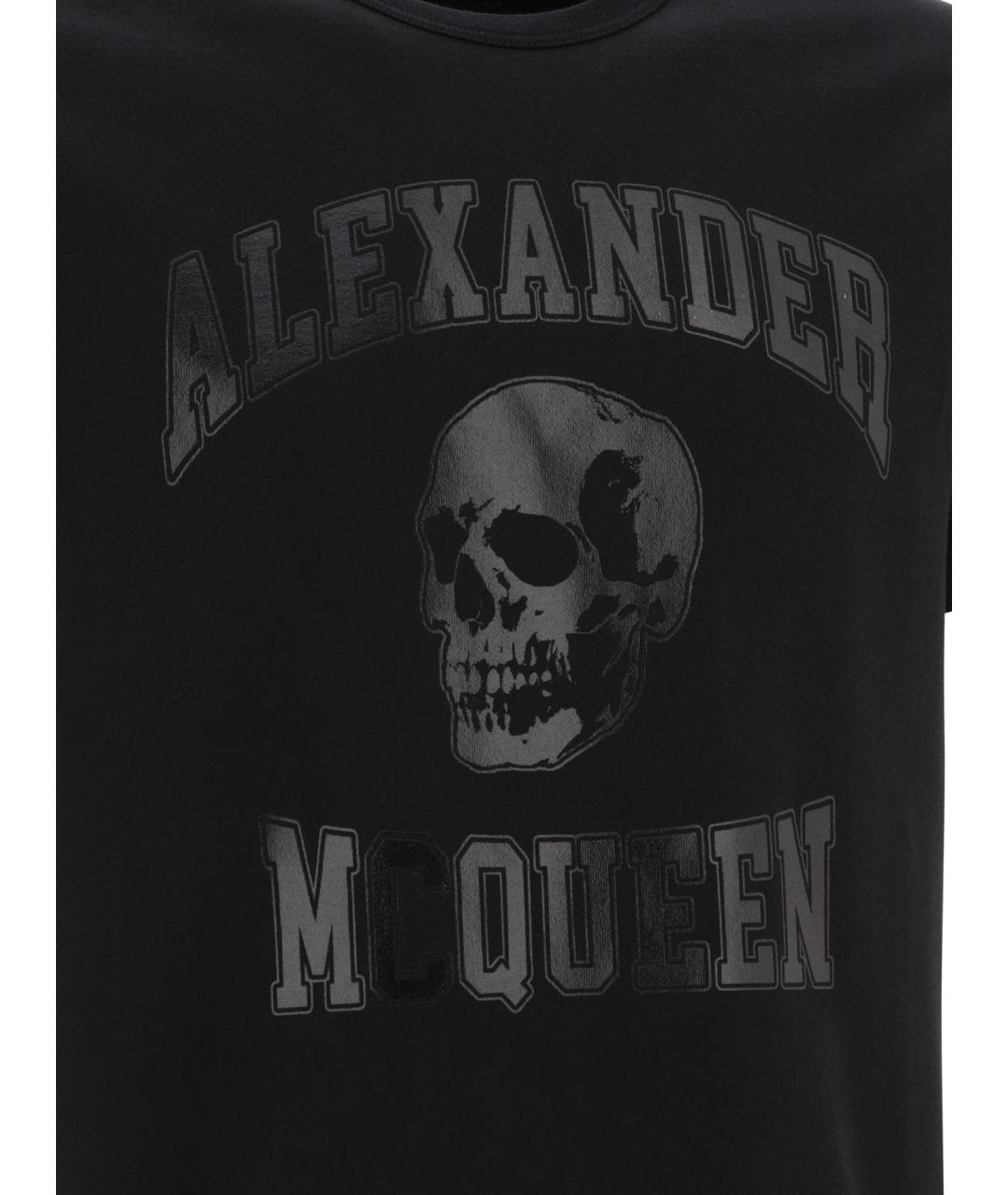 ALEXANDER MCQUEEN Черная хлопковая футболка, фото 3