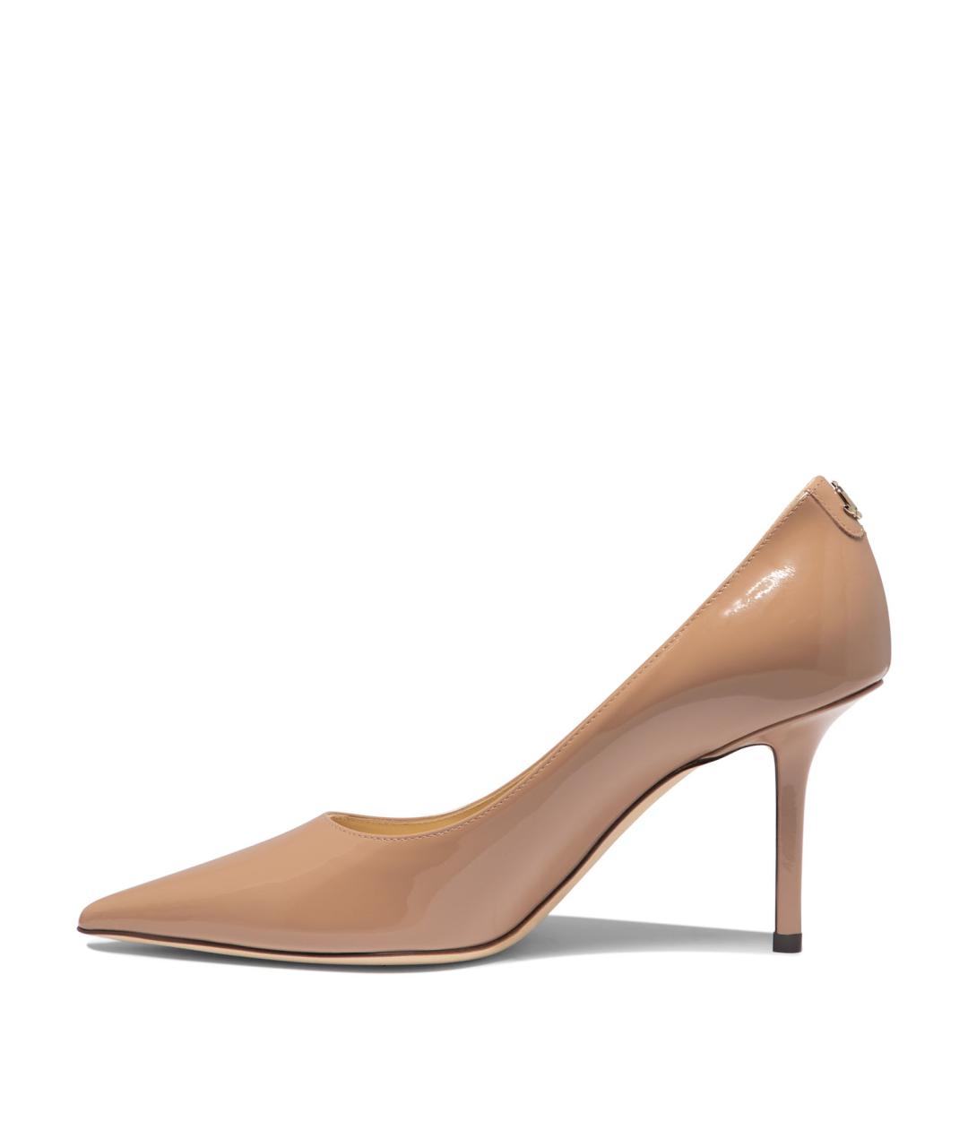JIMMY CHOO Бежевые туфли из лакированной кожи, фото 3