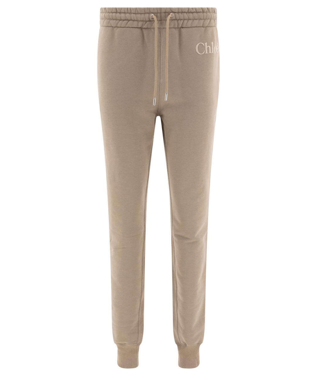 CHLOE Бежевые хлопковые спортивные брюки и шорты, фото 1
