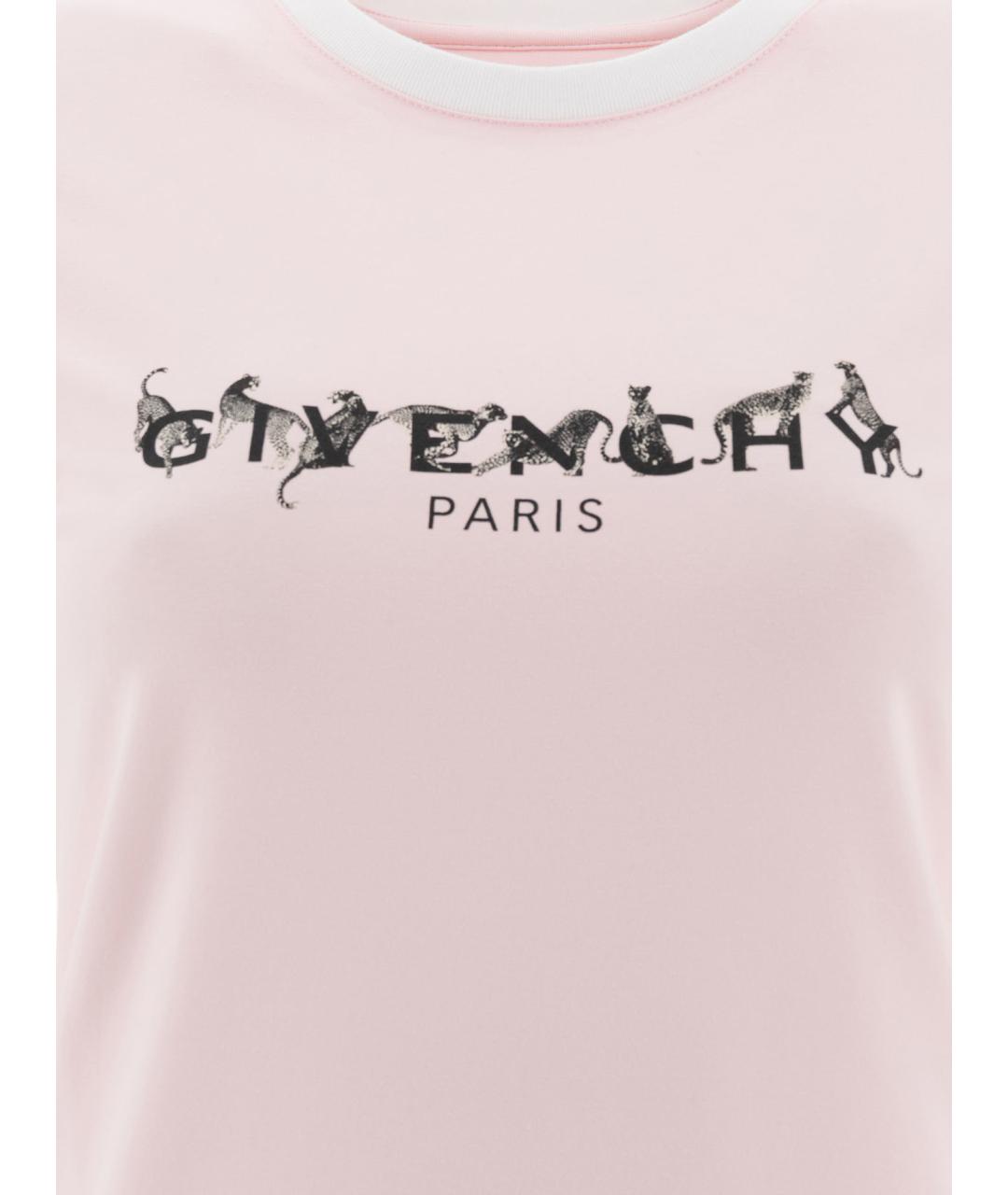 GIVENCHY Розовая хлопковая футболка, фото 3