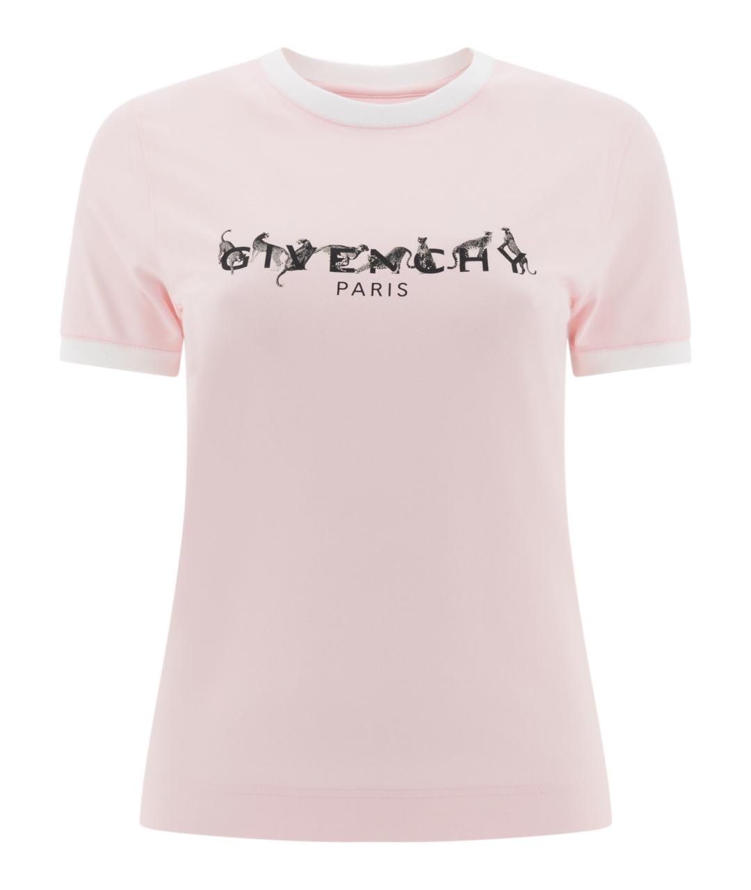 GIVENCHY Розовая хлопковая футболка, фото 1