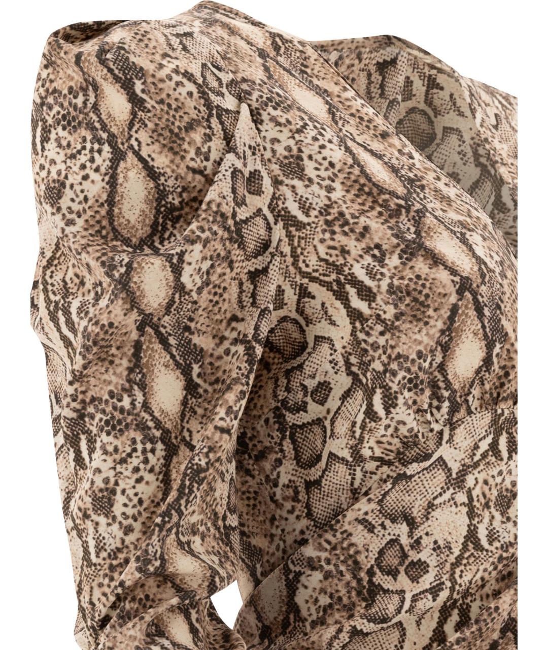 ISABEL MARANT Бежевое шелковое повседневное платье, фото 4