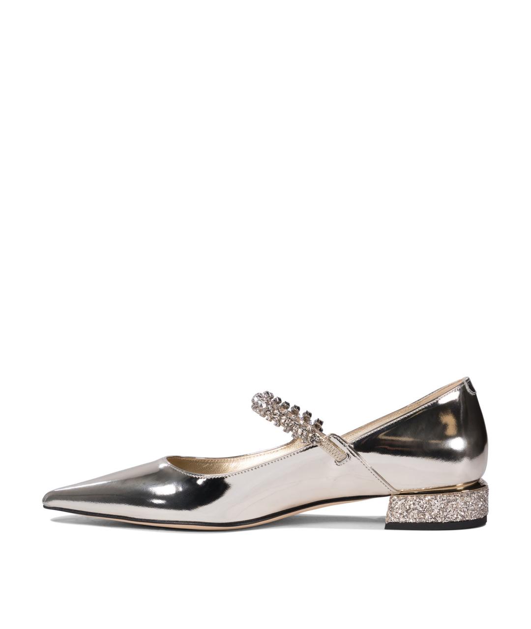 JIMMY CHOO Серебряные кожаные туфли, фото 3