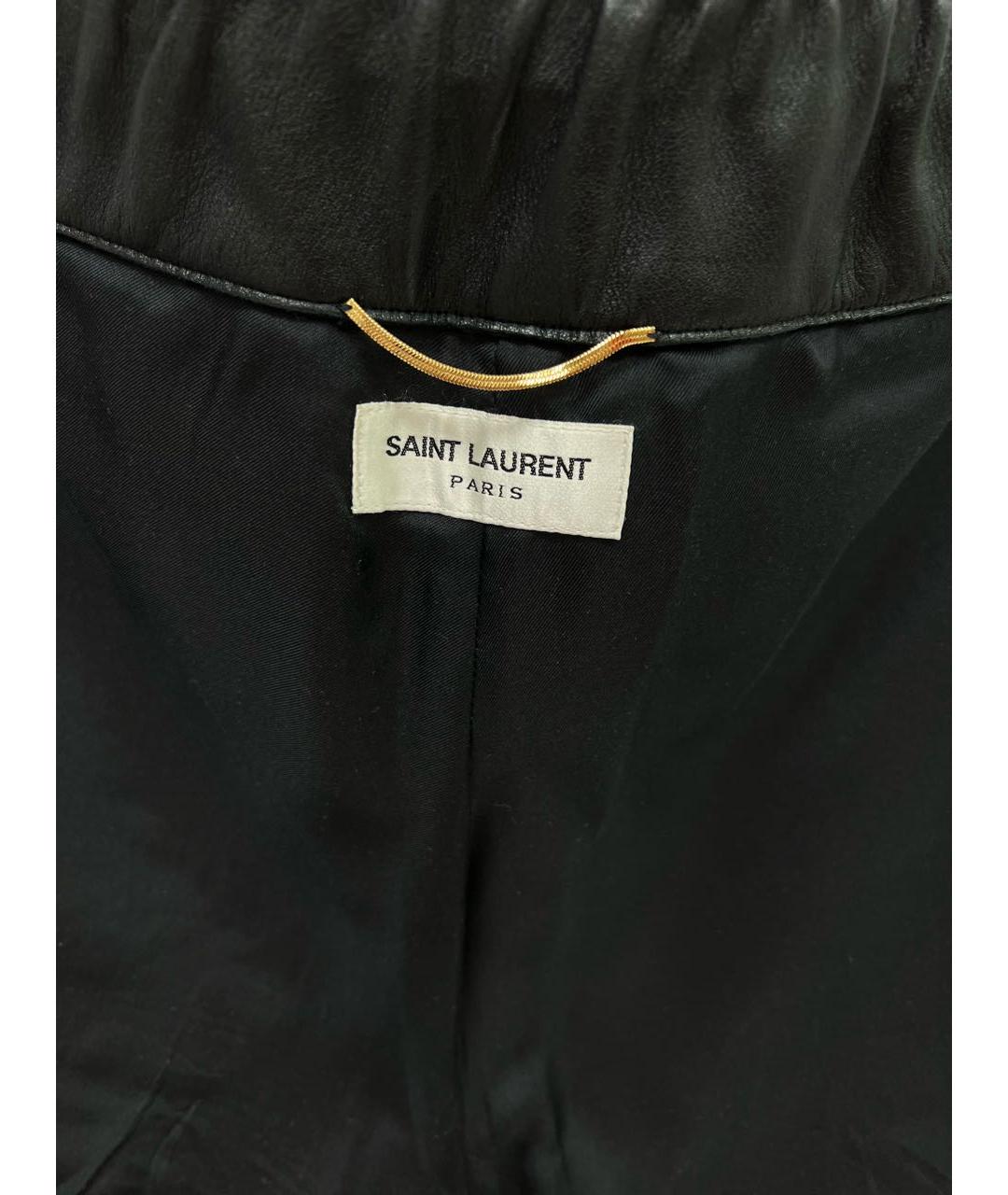 SAINT LAURENT Черные кожаные шорты, фото 5