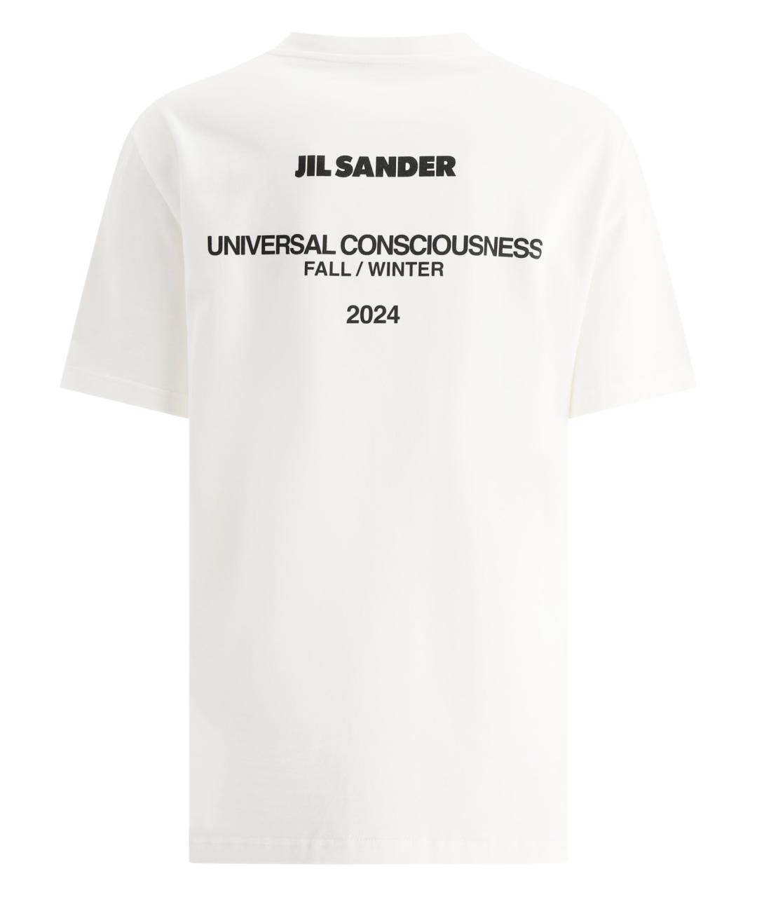 JIL SANDER Белая хлопковая футболка, фото 2