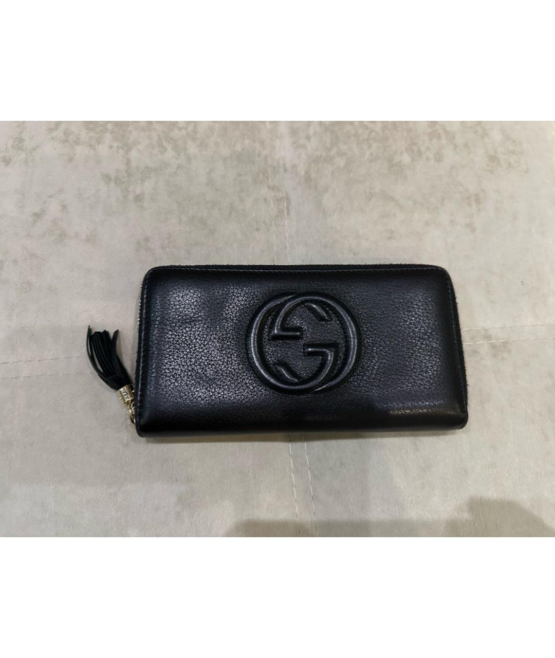 GUCCI Черный кожаный кошелек, фото 4