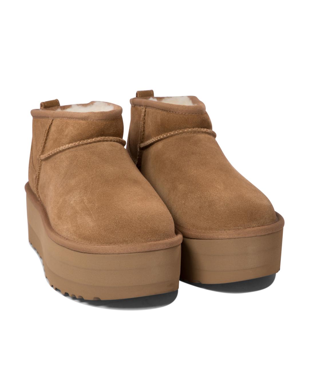 UGG AUSTRALIA Бежевые кожаные ботинки, фото 2