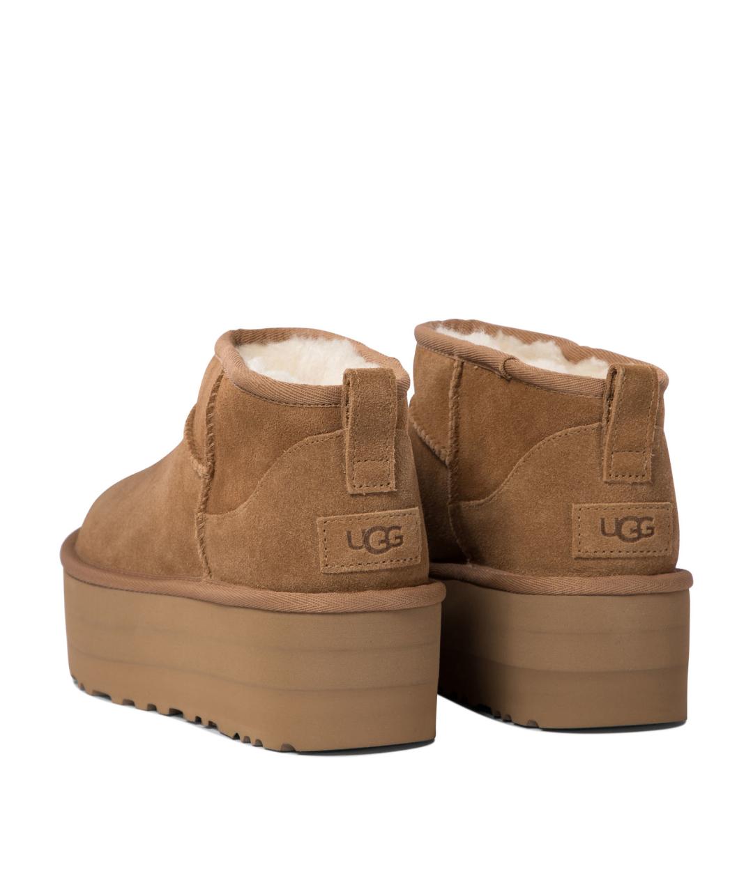 UGG AUSTRALIA Бежевые кожаные ботинки, фото 4