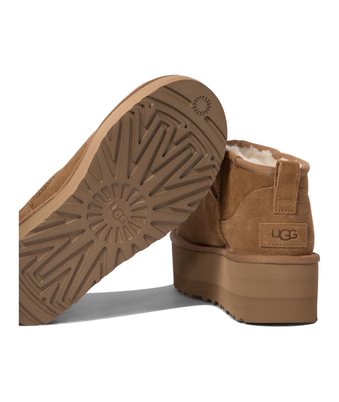 UGG AUSTRALIA Бежевые кожаные ботинки, фото 5