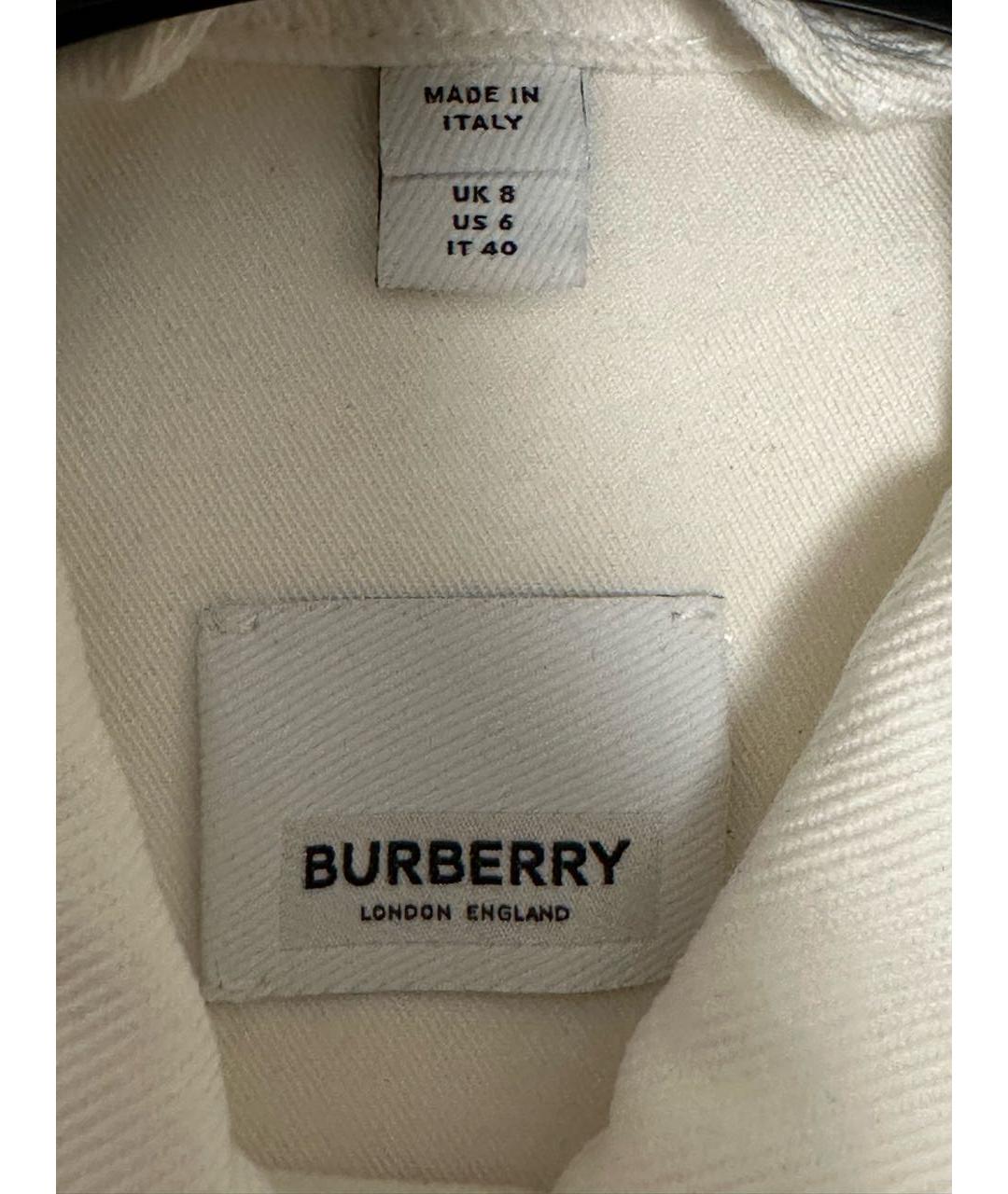 BURBERRY Белый хлопковый костюм с брюками, фото 4