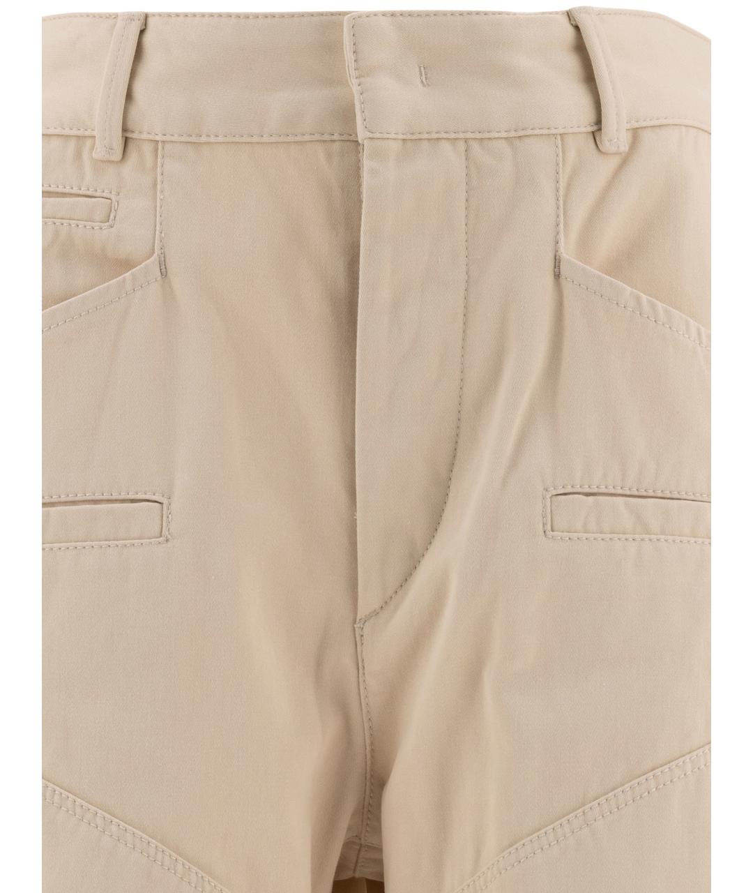 ISABEL MARANT Бежевые хлопковые прямые джинсы, фото 3