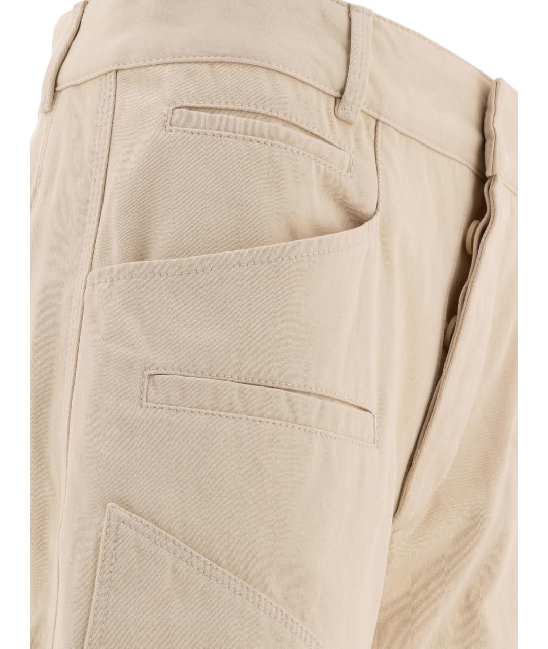 ISABEL MARANT Бежевые хлопковые прямые джинсы, фото 4