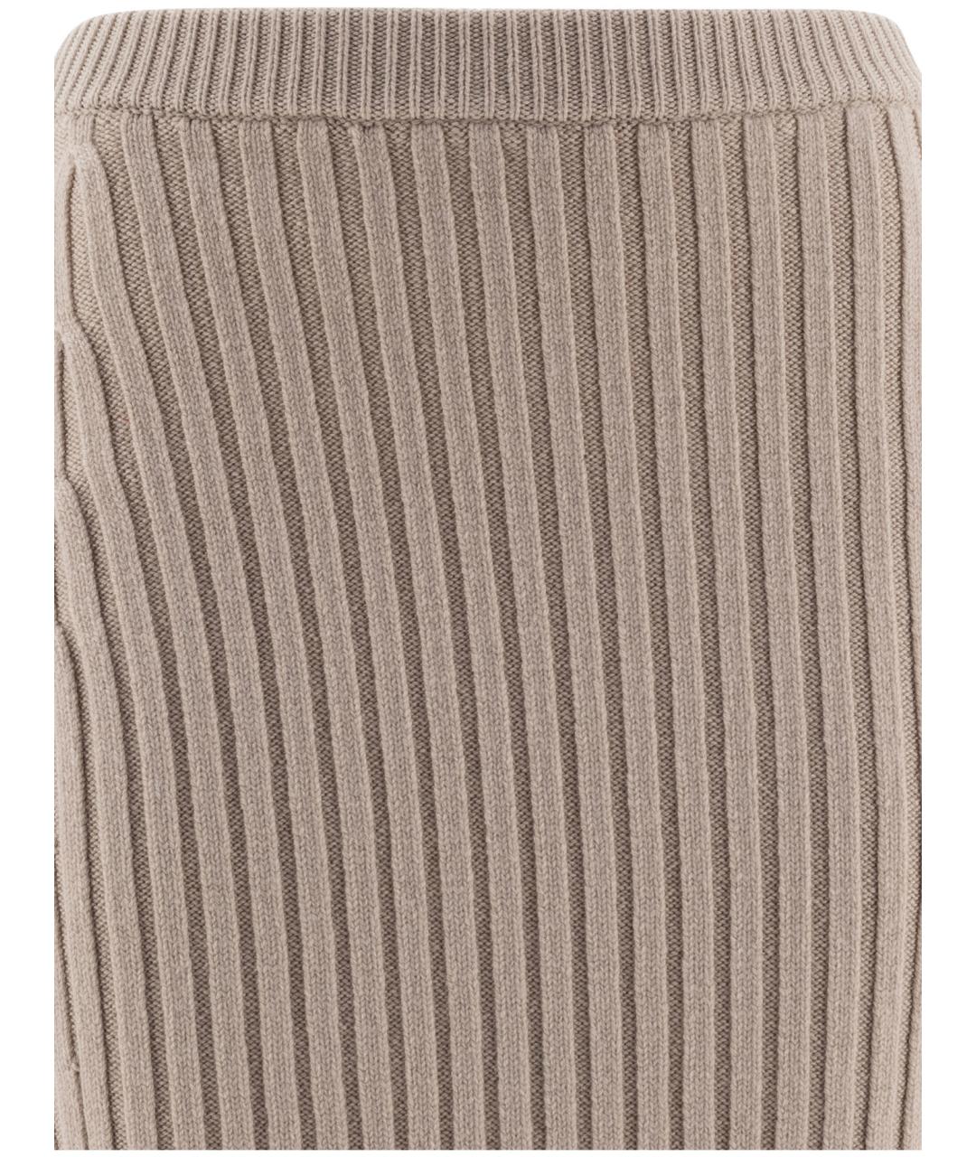 MAX MARA Бежевая шерстяная юбка миди, фото 3